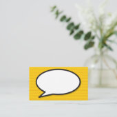 Praatwolk Pret Retro Stripboek Visitekaartje (Staand voorkant)