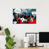 PRAATZIENDE PIRATENKATten EN SCHIP IN DE ZEESTORM Poster (Thuiskantoor)