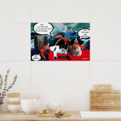 PRAATZIENDE PIRATENKATten EN SCHIP IN DE ZEESTORM Poster (Keuken)