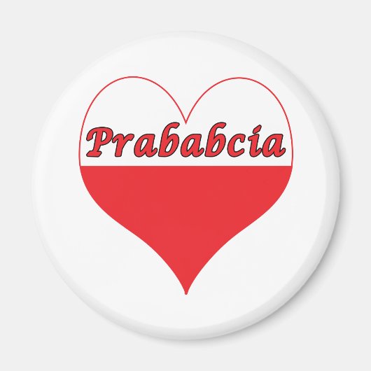 Prababcia Poland Heart Magneet (Voorkant)