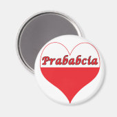 Prababcia Poland Heart Magneet (Voorkant / Achterkant)