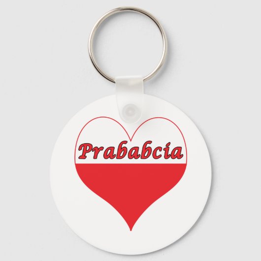 Prababcia Poland Heart Sleutelhanger (Voorkant)