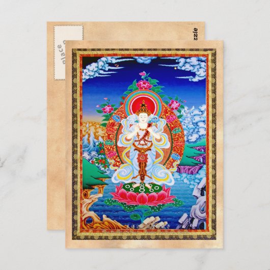 Prabhutaratna Buddha Cool oriental Padmakumara Briefkaart (Voorkant / Achterkant)