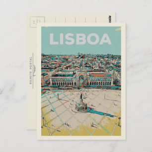 Praça do Comercio Illustratie, Lissabon Briefkaart