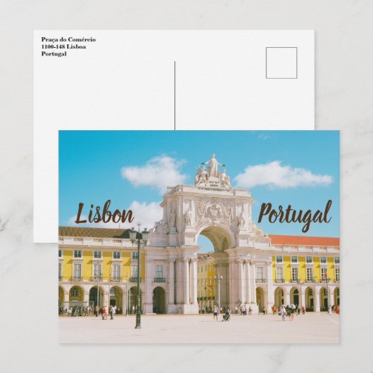 Praça do Comércio Lissabon Portugal Briefkaart (Voorkant / Achterkant)
