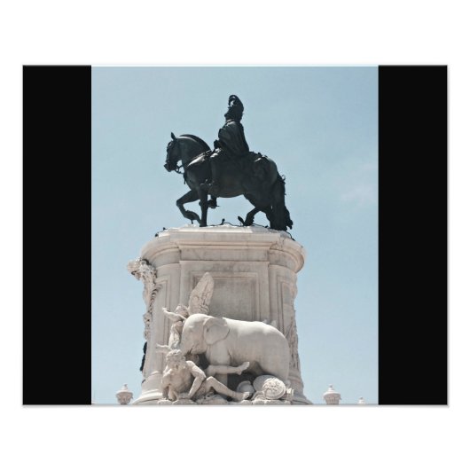 Praça do Comércio Statue Foto Afdruk (Voorkant)