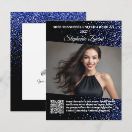 Pracht Autograaf Prentbrief Blauwe Glitter Handtek Briefkaart