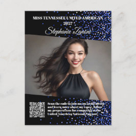 Pracht Autograaf Prentbrief Blauwe Glitter Handtek Briefkaart