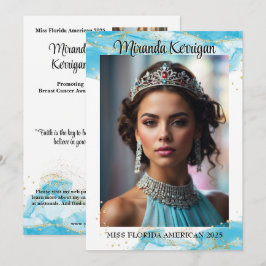 Pracht Autograafkaart Blauwe Glitter Ontwerp Save The Date