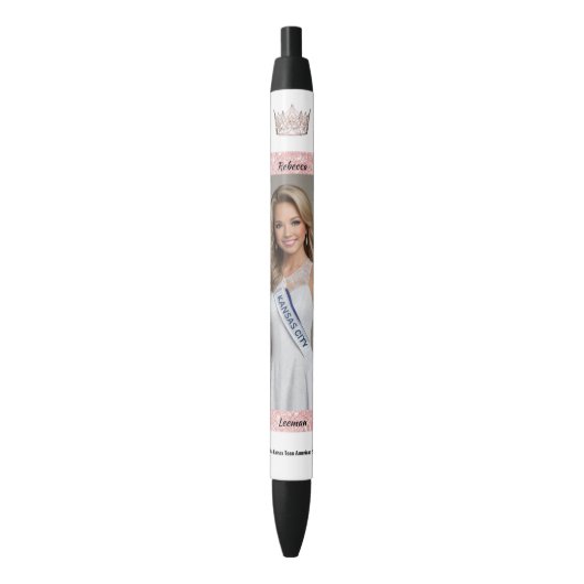 Pracht Autografeer Pen Roze Goud Glitters Prachten (Voorkant Verticaal)