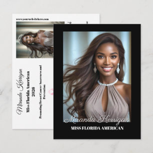 Pracht Autogramkaart Zwarte Rand Miss Pageants Briefkaart