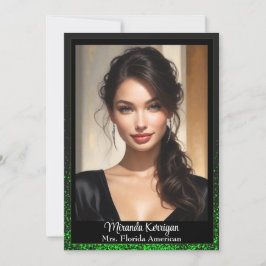 Pracht Autogramkaarten Groen Glitter Glans Kaart