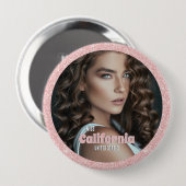 Pracht Button Pin | Foto met Glitter Achtergrond (Voorkant /achterkant)