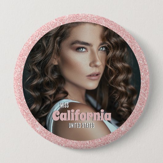 Pracht Button Pin | Foto met Glitter Achtergrond (Voorkant)