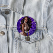 Pracht Button Speld Paarse Glitter Meisje Knoppen (In situ)