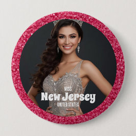 Pracht Fan Ondersteuning Knop Bes Glam Foto Speld Ronde Button 4,0 Cm