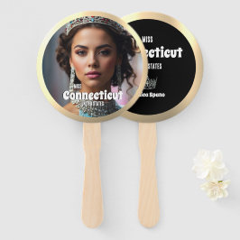 Pracht Fan Wapper | Zwarte en Gouden Glanzende Fan Handwaaier