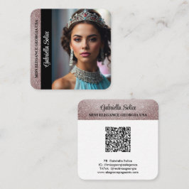 Pracht Foto Calling Card Glam Glitters QR-code Vierkante Visitekaartje