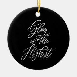 Pracht in de hoogste religieuze kerst Zwart Rond Keramisch Ornament