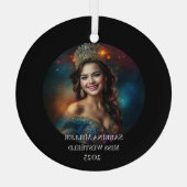 Pracht Koningin Glas Kerst Ornament (Achterkant)