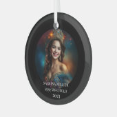 Pracht Koningin Glas Kerst Ornament (Voorkant links)