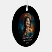 Pracht Koningin Metaal Kerst Ornament (Voorkant Rechts)