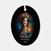 Pracht Koningin Metaal Kerst Ornament (Voorkant links)