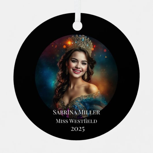 Pracht Koningin Metaal Kerst Ornament (Voorkant)