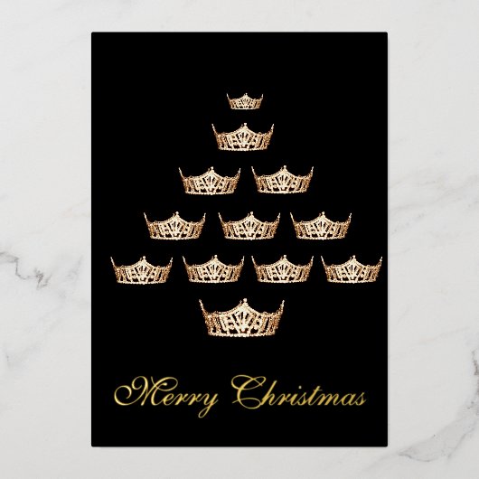 Pracht Kroon Plat Folie Vakantiebkaart Folie Feestdagenkaart (Voorkant)