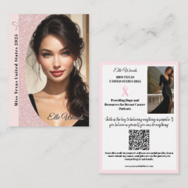 Pracht Podium Kaart | Roze Goud Glans Visitekaartje