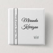 Pracht Sjerp Knop Speld | Witte Achtergrond Kroon Vierkante Button 5,1 Cm (Voorkant)