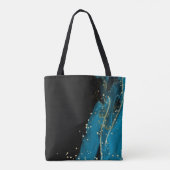 Pracht Tote Tas Blauw & Goud Glitter Pracht (Achterkant)