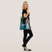Pracht Tote Tas Blauw & Goud Glitter Pracht (Op model)