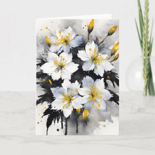 Pracht van de Sneeuw - Waterverf bloemen Kaart