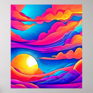 Pracht van een zonsondergang poster