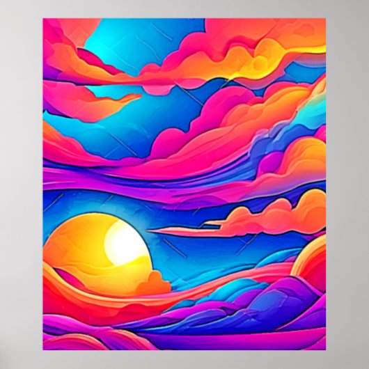 Pracht van een zonsondergang poster (Voorkant)