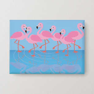 Pracht van flamingo's button