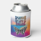 Pracht van het leven met vlinder blikjeskoeler (Blikje Voorkant)