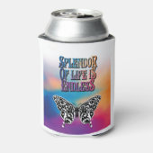 Pracht van het leven met vlinder blikjeskoeler (Blikje Achterkant)