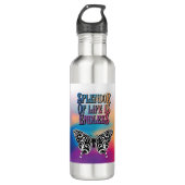 Pracht van het leven met vlinder waterfles  (Voorkant)