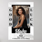 Prachtdeurdienstmarmer Glitter Glam Afscheid Poster (Voorkant)