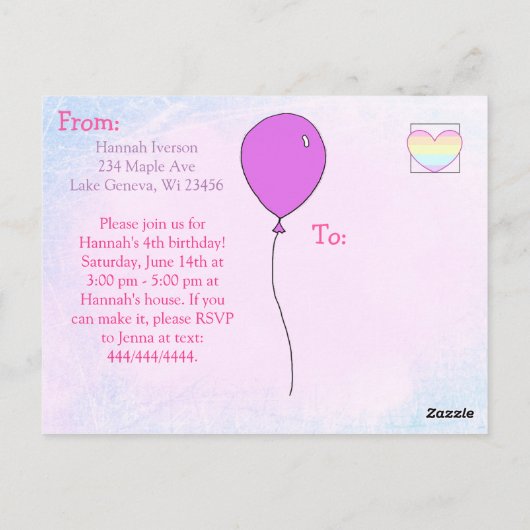 Prachtegehoorn met vlinder, regenboog, glitters briefkaart (Achterkant)