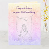 Prachtig 100ste verjaardag ontwerp kaart (Gele Bloem)