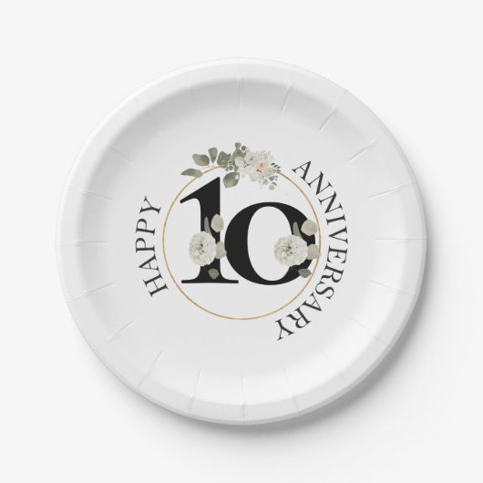 Prachtig 10e JUBILEUM Papieren Bordje (Voorkant)