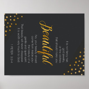 Prachtig, 1 Peter 3 de Verse van de Manuscript Poster