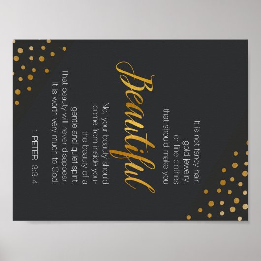 Prachtig, 1 Peter 3 de Verse van de Manuscript Poster (Voorkant)