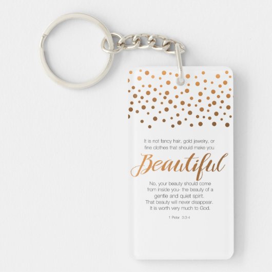 Prachtig, 1 Peter 3 de Verse van de Manuscript Sleutelhanger (Voorkant)