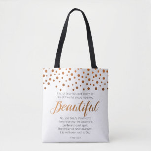 Prachtig, 1 Peter 3 de Verse van de Manuscript Tote Bag