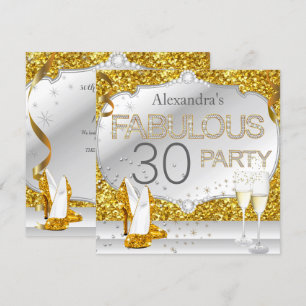 Prachtig 30 Goud Glitter Glamour Verjaardagsfeest Kaart