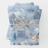 Prachtig 3D feestelijk kerstdorp Inpakpapier Vel (In situ)